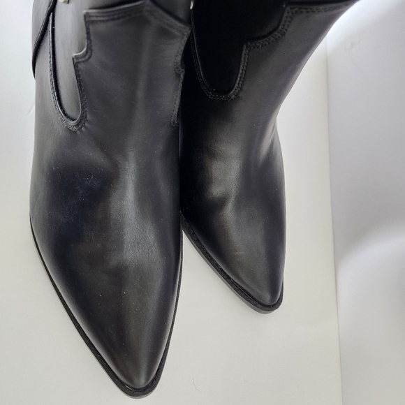 NEW Time & Tru Black Studded Cowboy Boots Womens 9 10 - Picture 4 of 12